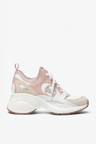 Baskets compensées en cuir - Rose