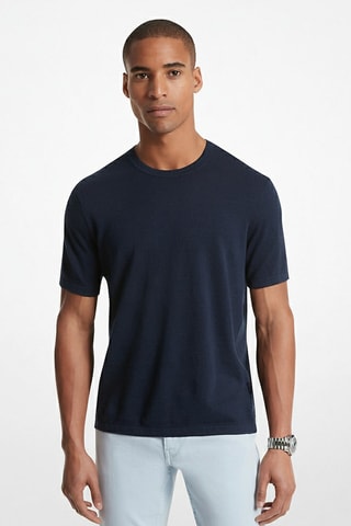 T-shirt en lin - Bleu marine