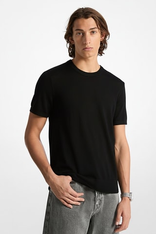 T-shirt en mérinos - Noir