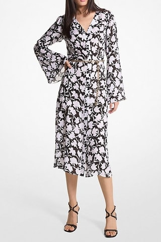 Robe portefeuille en soie - Noir