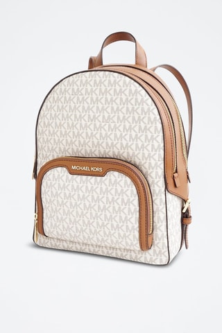 Sac à dos en cuir - Gris et vanille