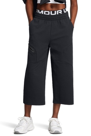 Pantalon wide legs polaire Unstoppable Grid - Noir