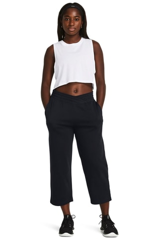 Pantalon polaire 7/8 taille haute Rival Terry Crop Wide Leg - Noir - Under Armour