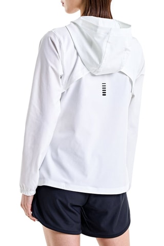 Veste de running à capuche Launch Storm - Blanc