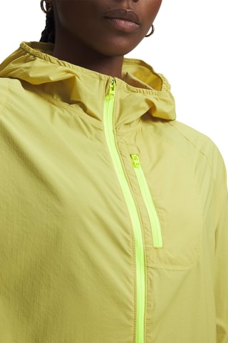 Veste pliable à capuche de running Launch Strorm - Jaune