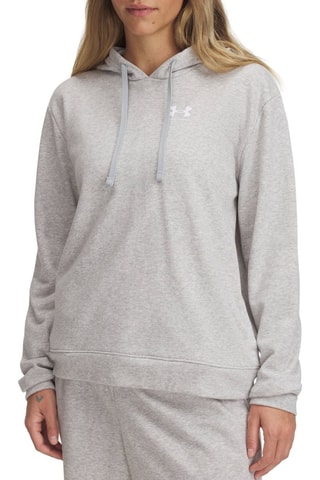 Sweat à capuche Rival Terry - Gris chiné et blanc