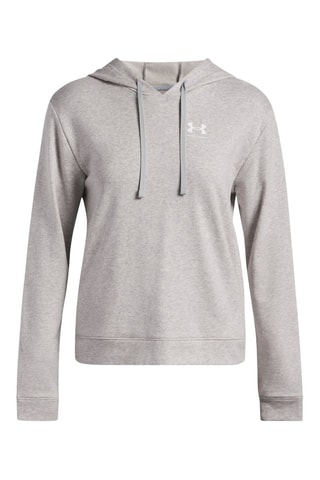 Sweat à capuche Rival Terry - Gris chiné et blanc