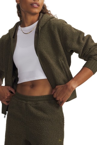 Sweat polaire à capuche High Pile - Kaki