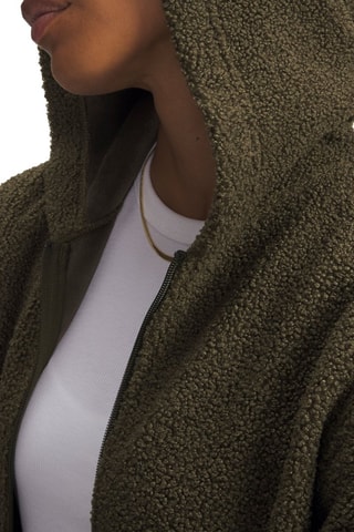 Sweat polaire à capuche High Pile - Kaki