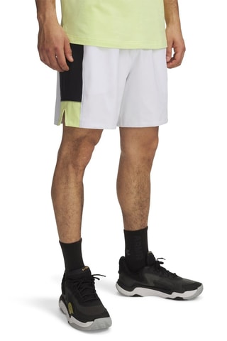 Short de basketball Zone - Blanc et jaune