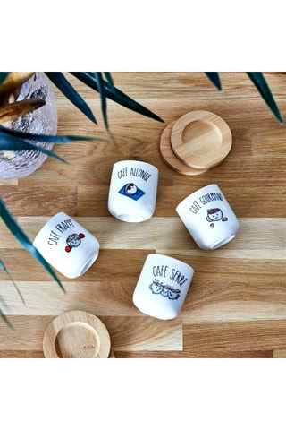 Estuche de 4 tazas de café de porcelana - 8,5 x 1.1 cm