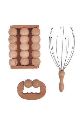 Juego de masaje de madera de Schima - 3 piezas