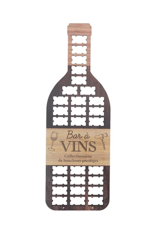 Botella decorativa para coleccionar tapones - 20,5 x 60 x 2 cm - Negro y marrón