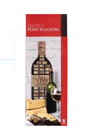 Botella decorativa para coleccionar tapones - 20,5 x 60 x 2 cm - Negro y marrón