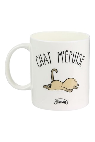Taza de porcelana Chat M'épuise - 8,5 x 10 cm