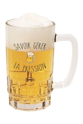 Jarra de cerveza Savoir gérer la pression - 12 x 8 x 14,5 cm