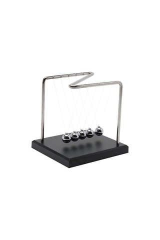 Péndulo de Newton - 11,8 x 14 x 14,5 cm - Plateado y negro