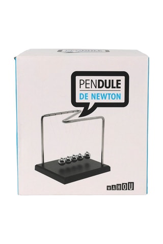 Péndulo de Newton - 11,8 x 14 x 14,5 cm - Plateado y negro
