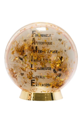 Bola de nieve portafotos "La vida es bella en familia" - Dorado