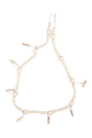 Soporte para fotos con pinzas de madera para 7 fotos - 130 cm - Crudo