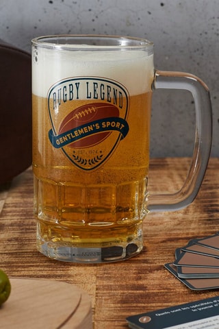 Jarra de cerveza Rugby - 8 x 8 x 14,5 cm