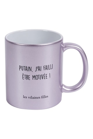 Taza con brillo Putain, j'ai failli être motivée ! de porcelana New Bone China - 8 x 8 x 9,5 cm