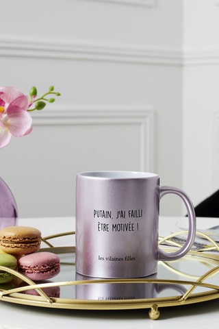 Taza con brillo Putain, j'ai failli être motivée ! de porcelana New Bone China - 8 x 8 x 9,5 cm