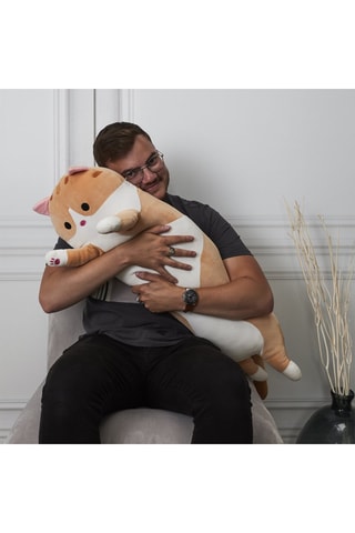 Peluche XXL gato rojo - Naranja y blanco