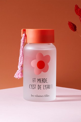 Cantimplora de vidrio de borosilicato Et merde c'est de l'eau - 16 x 45 x 7,5 cm