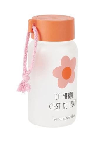 Cantimplora de vidrio de borosilicato Et merde c'est de l'eau - 16 x 45 x 7,5 cm