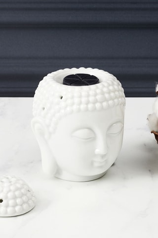 Quemador Buda de cerámica- Blanco - 10,5 x 13,5 x 10,5 cm