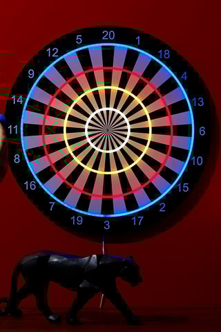 Juego de dardos Diana Efecto Neón - Negro y blanco