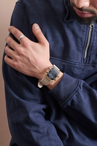 Reloj de silicona - Cronómetro - Beige y negro