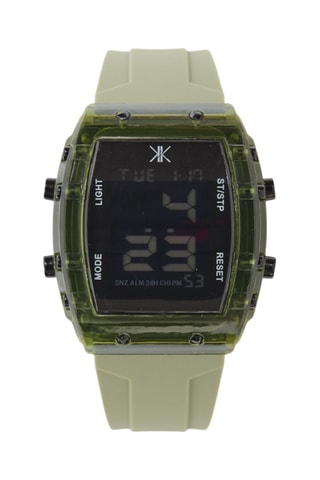 Reloj de silicona - Cronómetro - Verde y negro