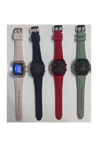 Reloj de silicona - Cronómetro - Verde y negro