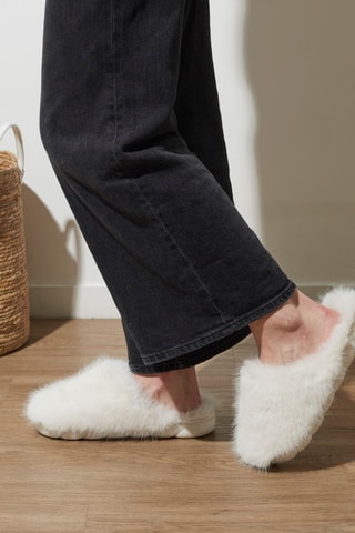 Zapatillas de casa con plataforma Cosy Time - Blanco