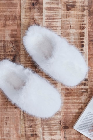 Zapatillas de casa con plataforma Cosy Time - Blanco