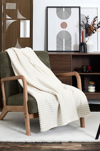 Plaid - 180 x 230 x 3 cm - Beige et gris