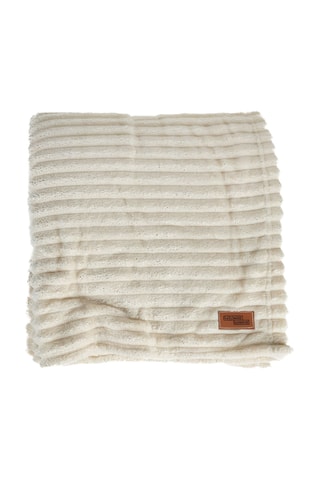 Plaid - 180 x 230 x 3 cm - Beige et gris