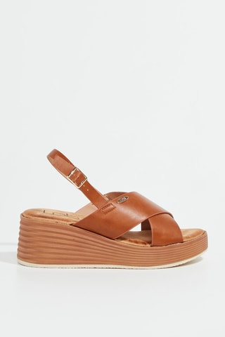 Sandálias com cunha Irencia - Camel