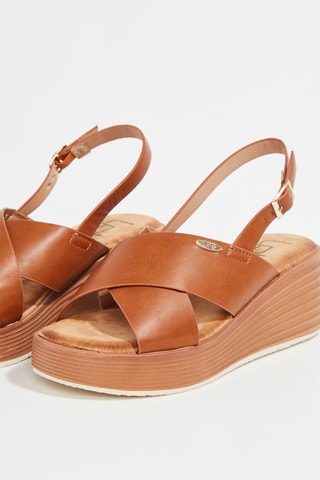 Sandálias com cunha Irencia - Camel