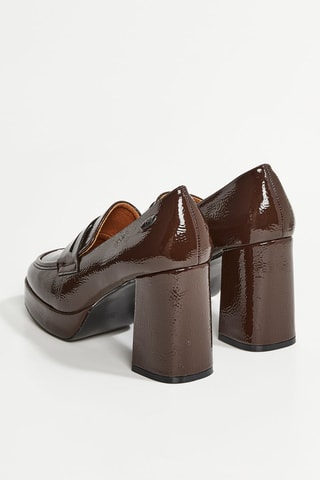 Mocassins envernizados com salto Mine - Castanho-escuro