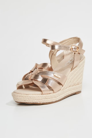 Sandalen met Sleehak - Goudkleurig