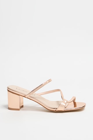 Mules de salto alto em verniz Berthine - Dourado-rosa