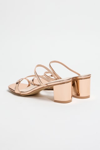 Mules de salto alto em verniz Berthine - Dourado-rosa