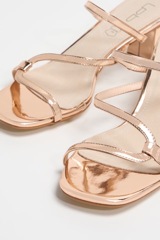 Mules de salto alto em verniz Berthine - Dourado-rosa