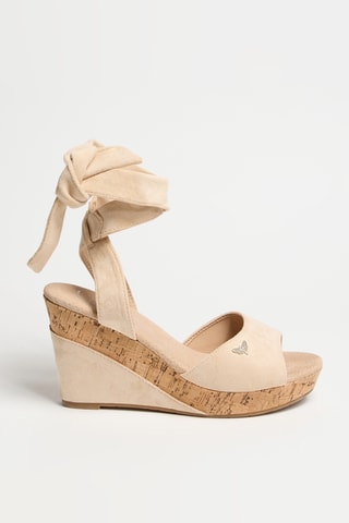 Sandálias com cunha Bela - Bege
