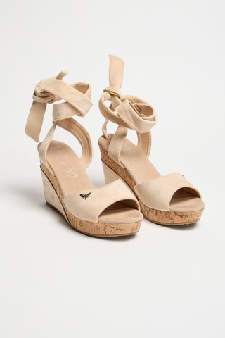 Sandálias com cunha Bela - Bege