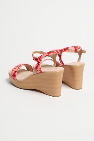 Sandálias com cunha Flavia - Vermelho