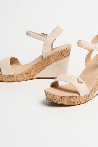 Sandálias com cunha Bota - Bege